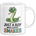 Reptil Schlange Tier Tasse Geschenk Lustige Geschenkidee Spruch Nur Ein Junge Der Schlangen Liebt Weiß Trendation