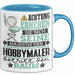 Hobbymaler Geschenk Tasse Lustiger Spruch Erheben Sie Sich Der Hobbymaler Betritt den Raum Blau Trendation
