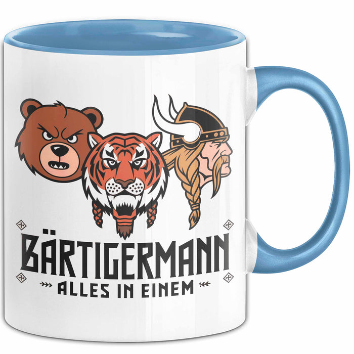 Bärtige Männer Tasse Geschenk Lustige Geschenkidee Spruch Bärtigermann Alles In Einem Blau Trendation