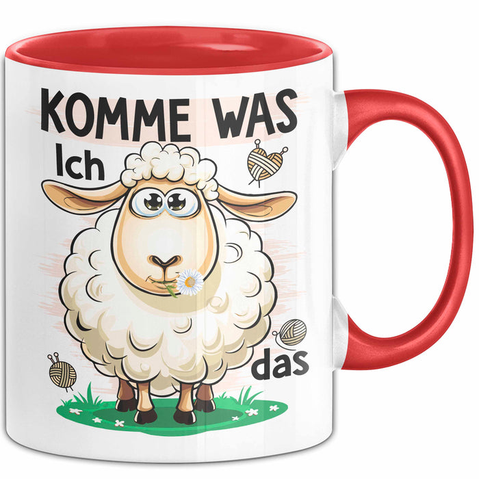 Sarkastisches Schaf Tasse Geschenkidee Sheep That Tierhumor Rot Trendation