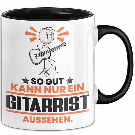 Gitarrist Geschenk Tasse So Gut Kann Nur Ein Gitarrist Aussehen Geschenkidee Kaffee-Becher Schwarz Trendation
