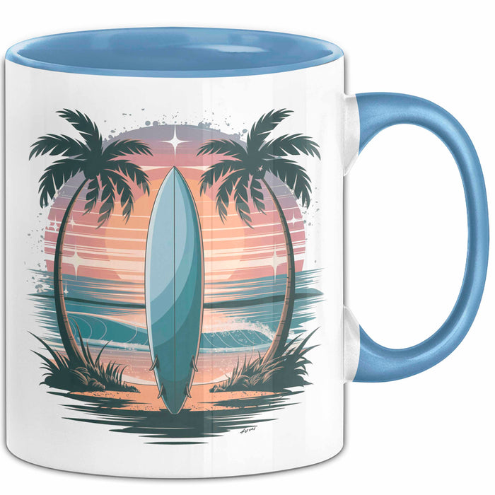 Surfer Tasse Geschenk Lustige Geschenkidee Spruch Für Wellen Jäger Blau Trendation