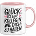 Office Arbeitskollege Tasse Geschenk Lustige Geschenkidee Spruch Glück Ist Eine Kollegin Wie Dich Zu Haben Rosa Trendation