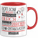EDM-Enthusiastin Geschenk Becher Tasse Gott Schuf Alle Menschen Gleich Nur Die Besten Durfeten EDM-Enthusiastin Werden Geschenkidee Lustig Rot Trendation