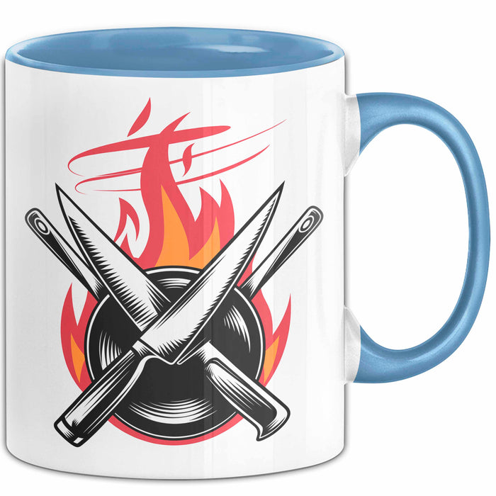 Koch Tasse Geschenkidee Hobbykoch Lustiger Spruch Geschenkidee Lustig Blau Trendation