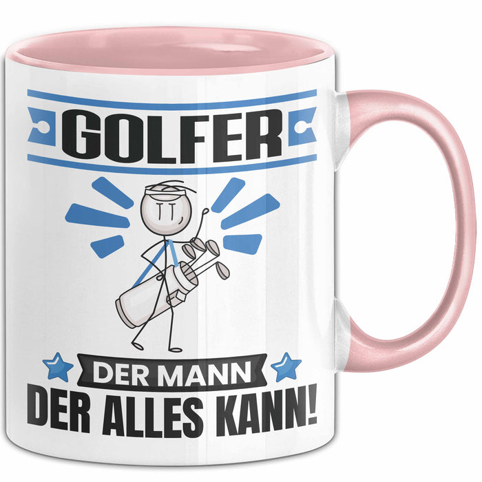 Golfer Tasse Geschenk für Golfer Der Mann Der Alles Kann Geschenkidee zum Geburtstag Rosa Trendation