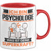 Psychologe Tasse Geschenk für Psychologe Geburtstag Lustiger Spruch Kaffee-Becher Was Ist Deine Superkraft Rot Trendation