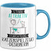 Katzenspielzeug-Designerin Tasse Geschenk Becher Stark Attraktiv Furchtlos Katzenspielzeug-Designerin Lustige Geschenkidee Blau Trendation