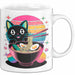 Katzen Tierliebhaber Tasse Geschenk Lustige Geschenkidee Spruch Katze Isst Ramen Nudeln Weiß Trendation