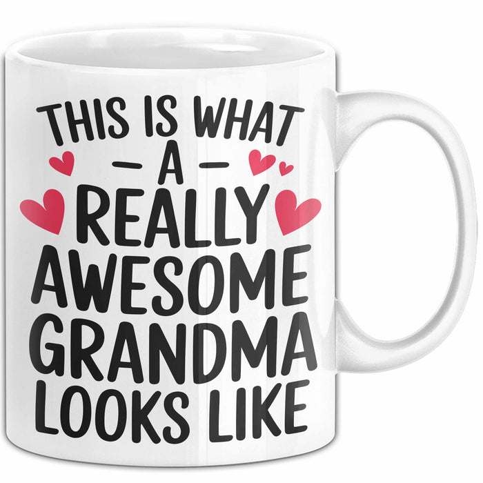 Oma Tasse Geschenk This Is What Awesome Grandma Looks Like Geschenkidee Weiß Trendation