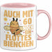 60. Geburtstag Tasse Geschenk Frauen Mutter Lustig Auch mit 60 Noch Ein Flottes Bienchen Kaffee-Becher Rosa Trendation