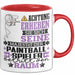 Paintballspieler Geschenk Tasse Lustiger Spruch Erheben Sie Sich Der Paintballspieler Betritt den Raum Rot Trendation