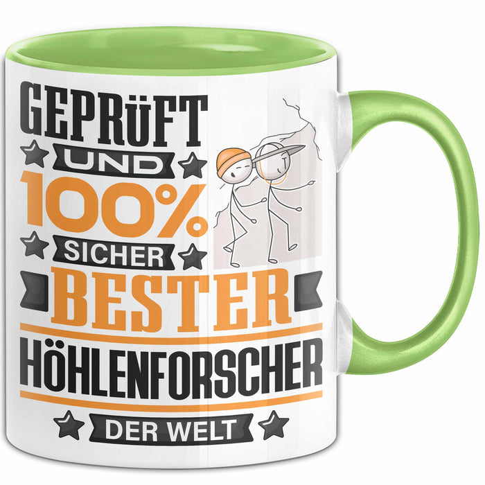 Höhlenforscher Geschenk Lustiger Spruch für Höhlenforscher Geschenkidee Bester Höhlenforscher Der Welt Grün Trendation