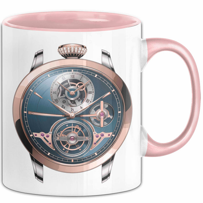 Luxusuhren Sammler Tasse Geschenkidee Zeitmesser Liebhaber Rosa Trendation