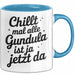 Gundula Tasse Geschenk Chillt Mal Alle Gundula Ist Ja Jetzt Da Geschenkidee Becher mit Name Blau Trendation