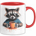 Waschbär Tierliebhaber Kaffee Tasse Geschenk Lustige Geschenkidee Spruch Rot Trendation