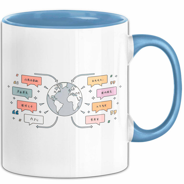 Übersetzer Tasse Geschenk Lustige Geschenkidee Spruch Für Sprach Experten Blau Trendation