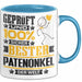 Patenonkel Geschenk Lustiger Spruch für Patenonkel Geschenkidee Bester Patenonkel Der Welt Blau Trendation