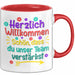 Office Arbeitskollege Tasse Geschenk Lustige Geschenkidee Spruch Herzlich Willkommen Schön Dass Du Unser Team Verstärkt Rot Trendation