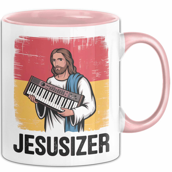 Jesus Keyboardspieler Tasse Geschenk Jesusizer Christlicher Geschenkidee Lustig Rosa Trendation