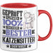 Katzensitter Geschenk Lustiger Spruch für Katzensitter Geschenkidee Bester Katzensitter Der Welt Rot Trendation