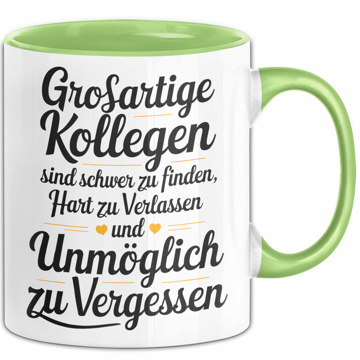Bürokollege Tasse Geschenkidee Tolle Kollegen Sind Selten Grün Trendation
