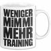 Fußballtrainer Fußballteam Tasse Geschenk Lustige Geschenkidee Spruch Weniger Mimimi Mehr Training Weiß Trendation