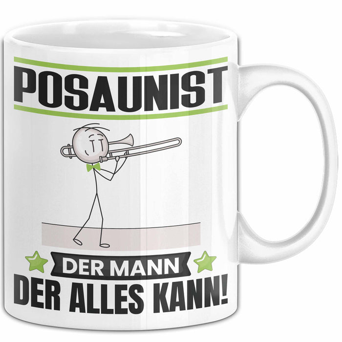 Posaunist Tasse Geschenk für Posaunist Der Mann Der Alles Kann Geschenkidee zum Geburtstag Weiß Trendation