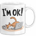 Katzen Tasse Geschenk Im Ok Lustige Geschenkidee Stress Burnout Weiß Trendation