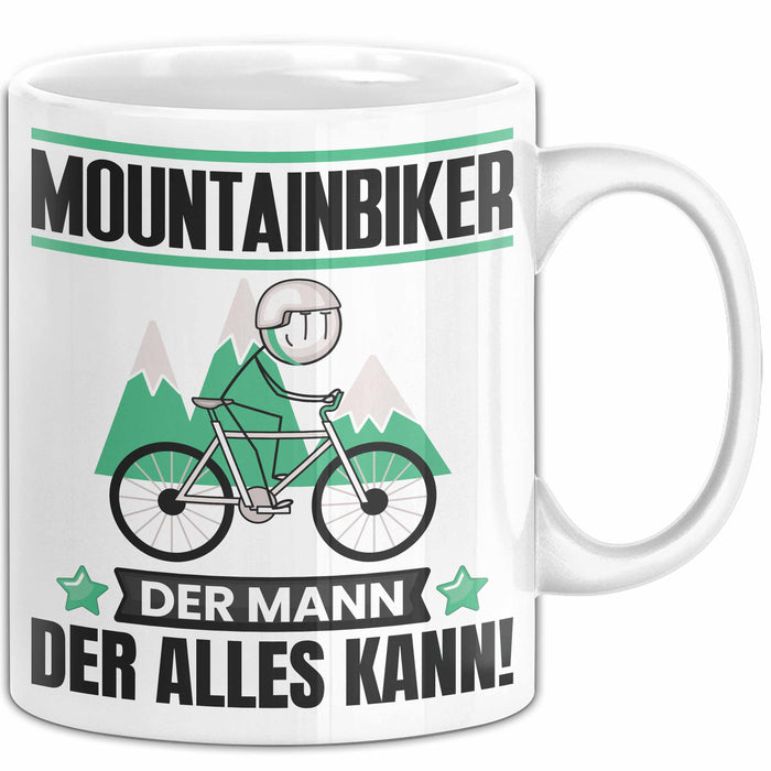 Mountainbiker Tasse Geschenk für Mountainbiker Der Mann Der Alles Kann Geschenkidee zum Geburtstag Weiß Trendation