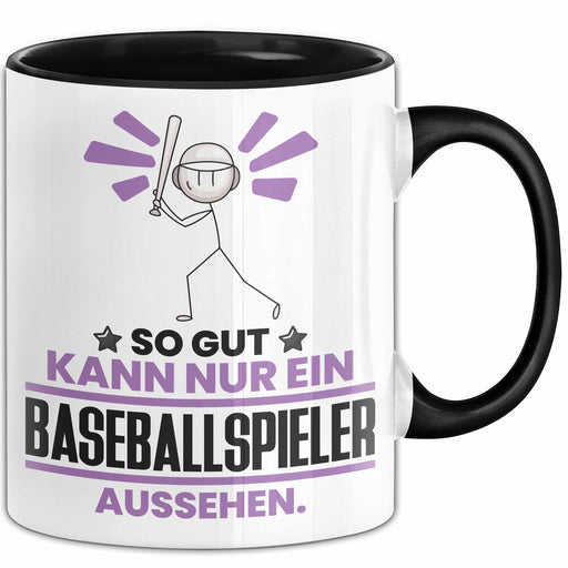 Baseballspieler Geschenk Tasse So Gut Kann Nur Ein Baseballspieler Aussehen Geschenkidee Kaffee-Becher Schwarz Trendation