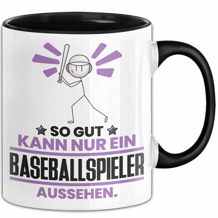 Baseballspieler Geschenk Tasse So Gut Kann Nur Ein Baseballspieler Aussehen Geschenkidee Kaffee-Becher Schwarz Trendation