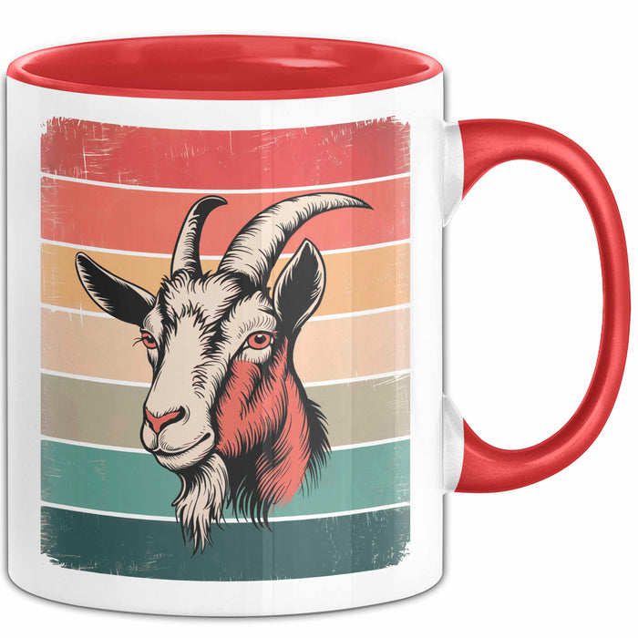 Ziegenbauer Ziegen Tier Tasse Geschenk Lustige Geschenkidee Spruch Rot Trendation