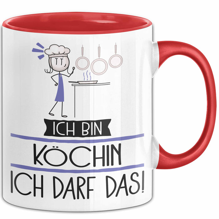 Geschenk für Köchin Tasse Lustige Geschenkidee Geburtstag Ich Bin Köchin Ich Darf Das Rot Trendation