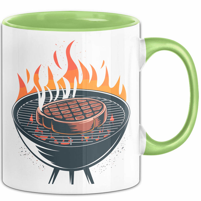 BBQ Fan Tasse Geschenkidee für Grill Enthusiasten Grün Trendation