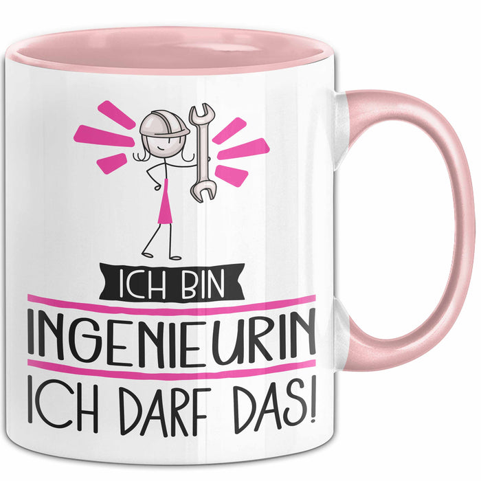 Geschenk für Ingenieurin Tasse Lustige Geschenkidee Geburtstag Ich Bin Ingenieurin Ich Darf Das Rosa Trendation