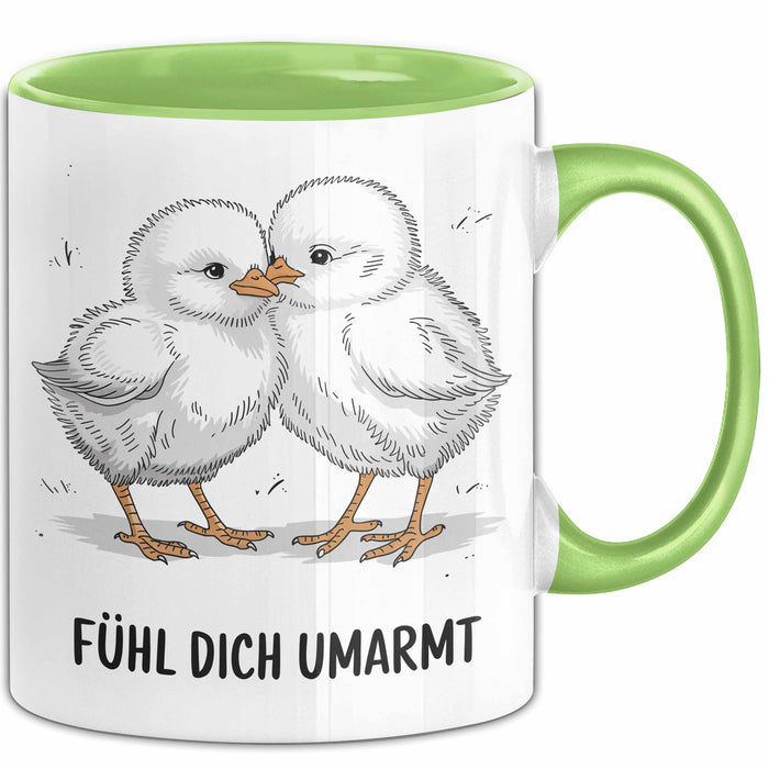 Motivierend Inspirierend Tasse Geschenk Lustige Geschenkidee Spruch Fühl Dich Umarmt Grün Trendation