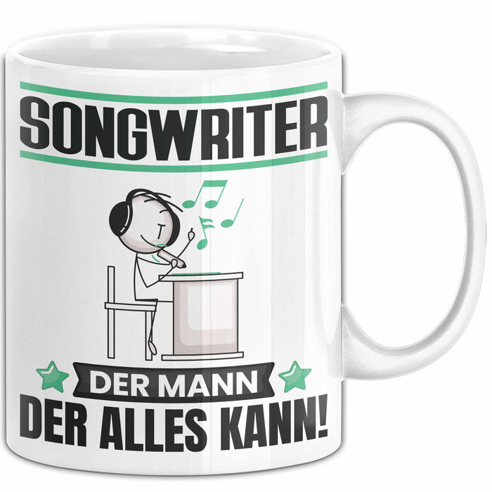 Songwriter Tasse Geschenk für Songwriter Der Mann Der Alles Kann Geschenkidee zum Geburtstag Weiß Trendation