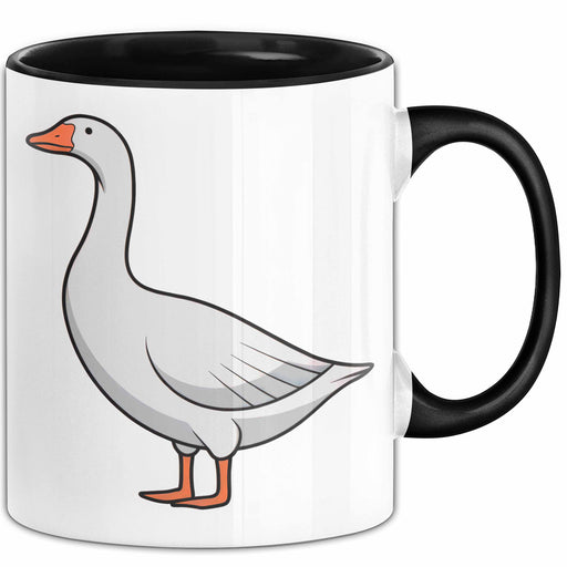 Gans Tier Gänse Bauer Tasse Becher Geschenk Lustige Geschenkidee Spruch Schwarz Trendation