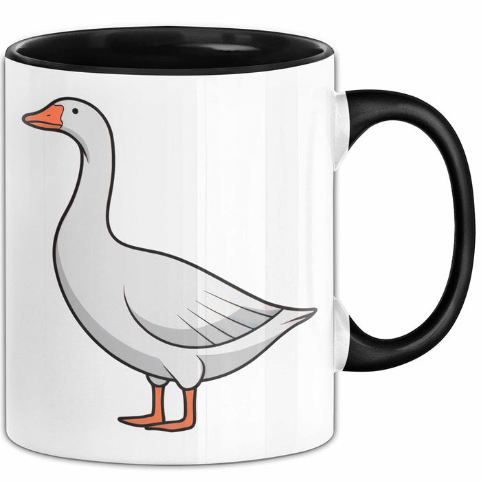 Gans Tier Gänse Bauer Tasse Becher Geschenk Lustige Geschenkidee Spruch Schwarz Trendation