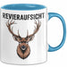Hirschjäger Jagd Tasse Geschenk Bezirksaufsicht Spruch Blau Trendation
