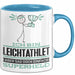 Leichtathlet Geschenk Tasse Ich Bin Leichtathlet Aber Sag Doch Einfach Superheld Lustige Geschenkdiee für Leichtathlet Kaffee-Becher Blau Trendation