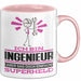 Ingenieur Geschenk Tasse Ich Bin Ingenieur Aber Sag Doch Einfach Superheld Lustige Geschenkdiee für Ingenieur Kaffee-Becher Rosa Trendation