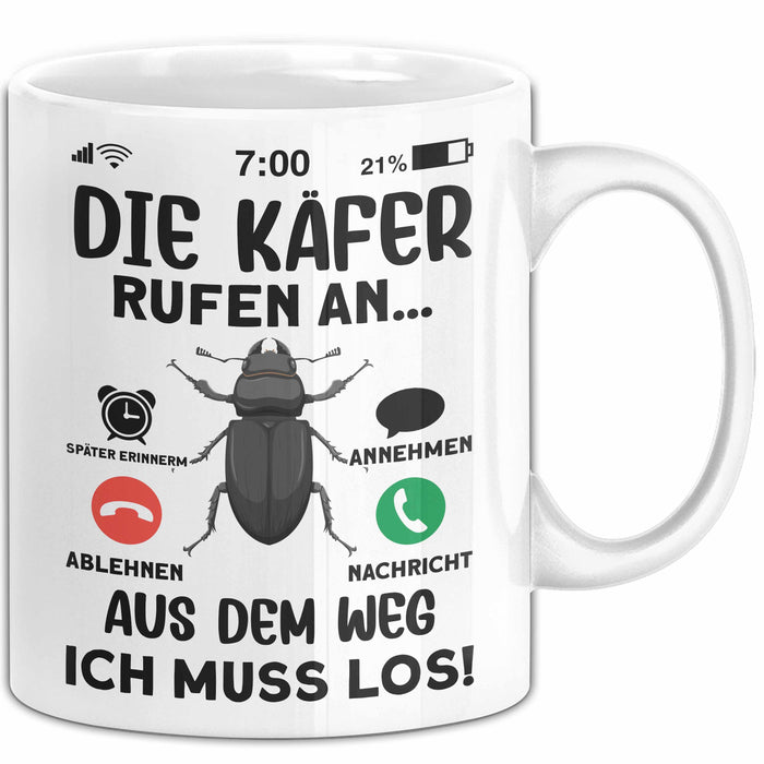 Käfer Liebhaber Tasse Geschenk Die Käfer Rufen An Geschenkidee Becher Weiß Trendation