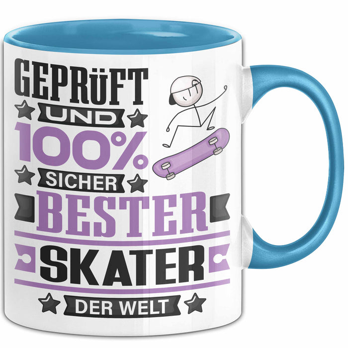 Skater Geschenk Lustiger Spruch für Skater Geschenkidee Bester Skater Der Welt Blau Trendation