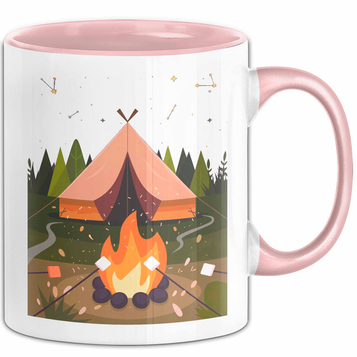 Camper Tasse Geschenk Lustige Geschenkidee Spruch Für Outdoor Abenteurer Rosa Trendation