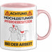 Pferdebesitzer Tasse Geschenk Lustiger Spruch Geschenkidee für Pferdebesitzer Achtung Hochleistungs Pferdebesitzer Bei Der Arbeit Rosa Trendation