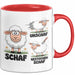 Schaf Tier Bauer Sarkasmus Tasse Becher Geschenk Lustige Geschenkidee Spruch Schaf Unschaf Gestochen Schaf Rot Trendation