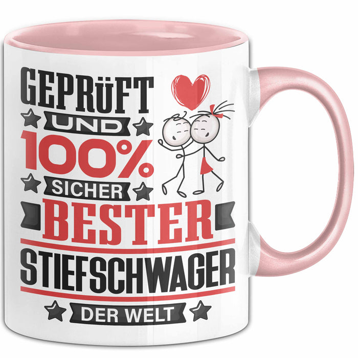 Stiefschwager Geschenk Lustiger Spruch für Stiefschwager Geschenkidee Bester Stiefschwager Der Welt Rosa Trendation