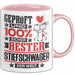 Stiefschwager Geschenk Lustiger Spruch für Stiefschwager Geschenkidee Bester Stiefschwager Der Welt Rosa Trendation